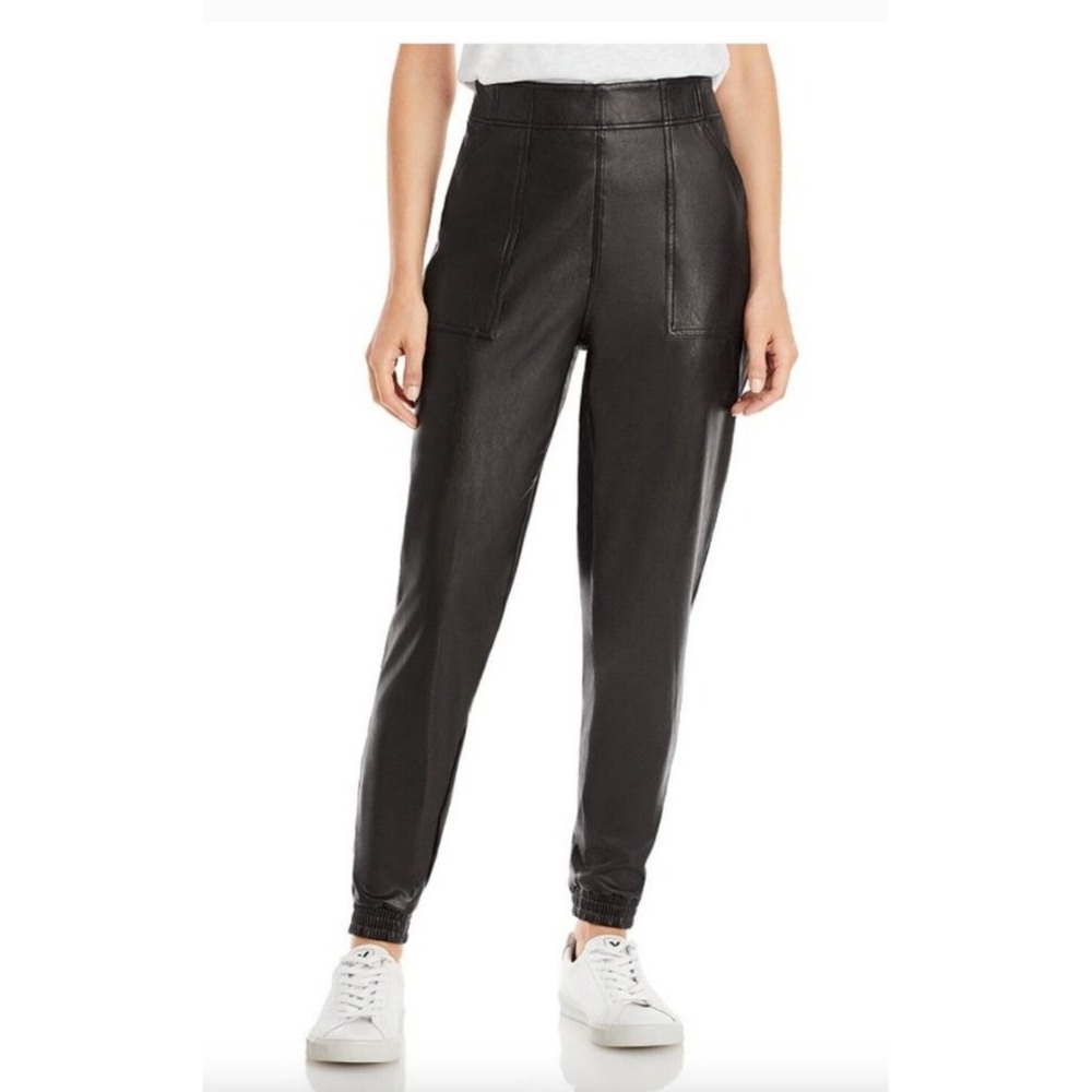 Spanx Women's‎ Faux Leather Like Jogger Black High Rise Size 1X